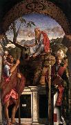 Giovanni Bellini Saints Christopher Jerome and Louis of Toulouse oil painting